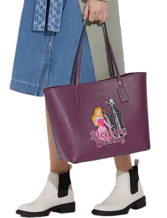 Coach Disney X Coach City Tote Bag - Signature Canvas Interior with Maleficent Design | Stylish Handbag for Women, Perfect for Work, Travel & Daily Use
