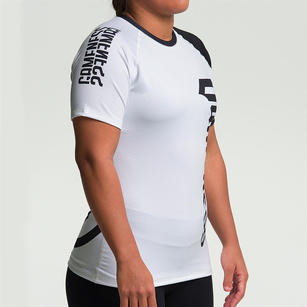 Gameness Women's Short Sleeve Pro Ranked Rash Guard - BJJ MMA Training, Grappling & No-Gi Jiu Jitsu Competition Wear