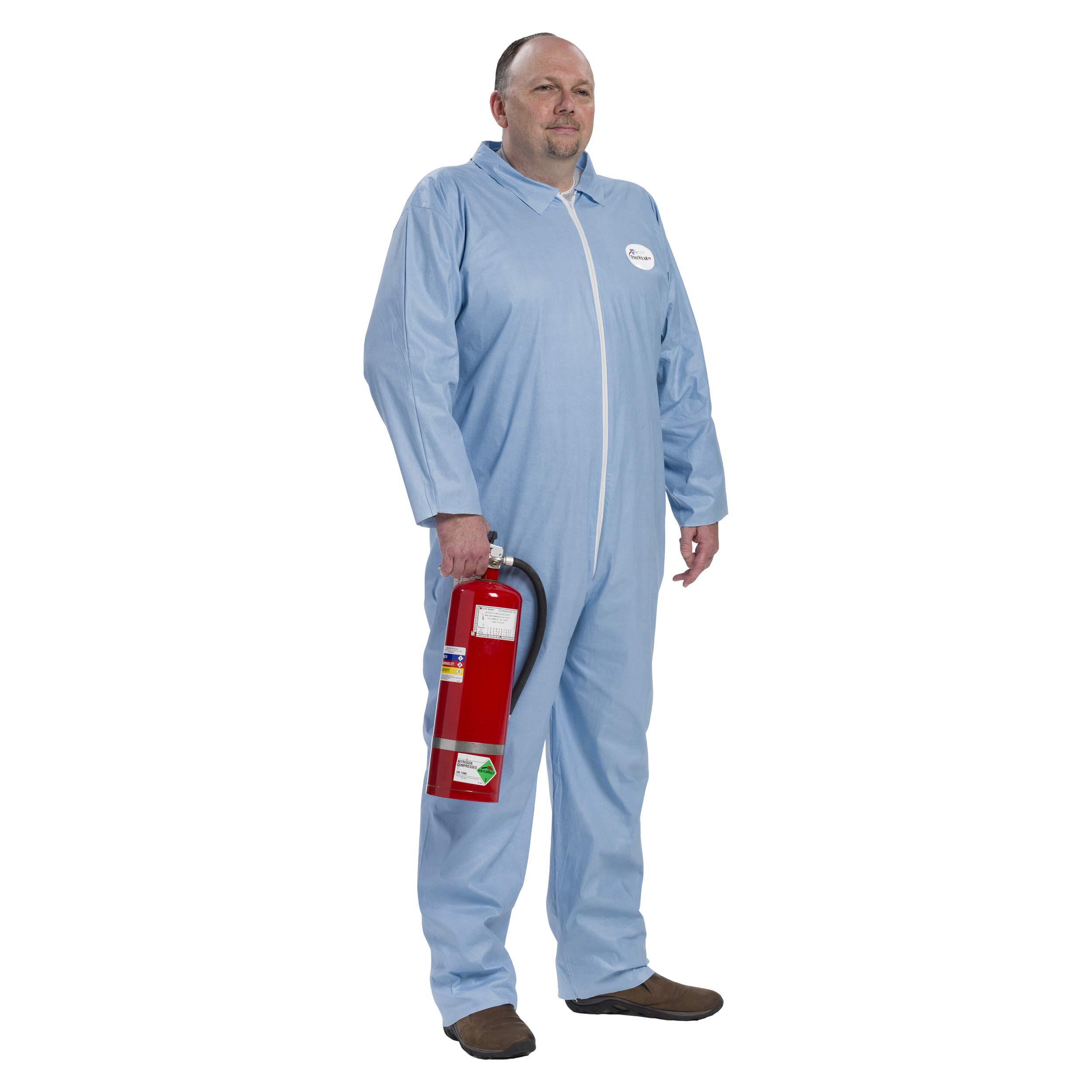 West Chester 3100 PosiWear FR Coverall - Flame Resistant Safety Workwear, 5XL (Pack of 25) - Front Zipper, Elastic Ankle & Wrist Cuffs - Ideal for Electricians, Welders & Industrial Workers