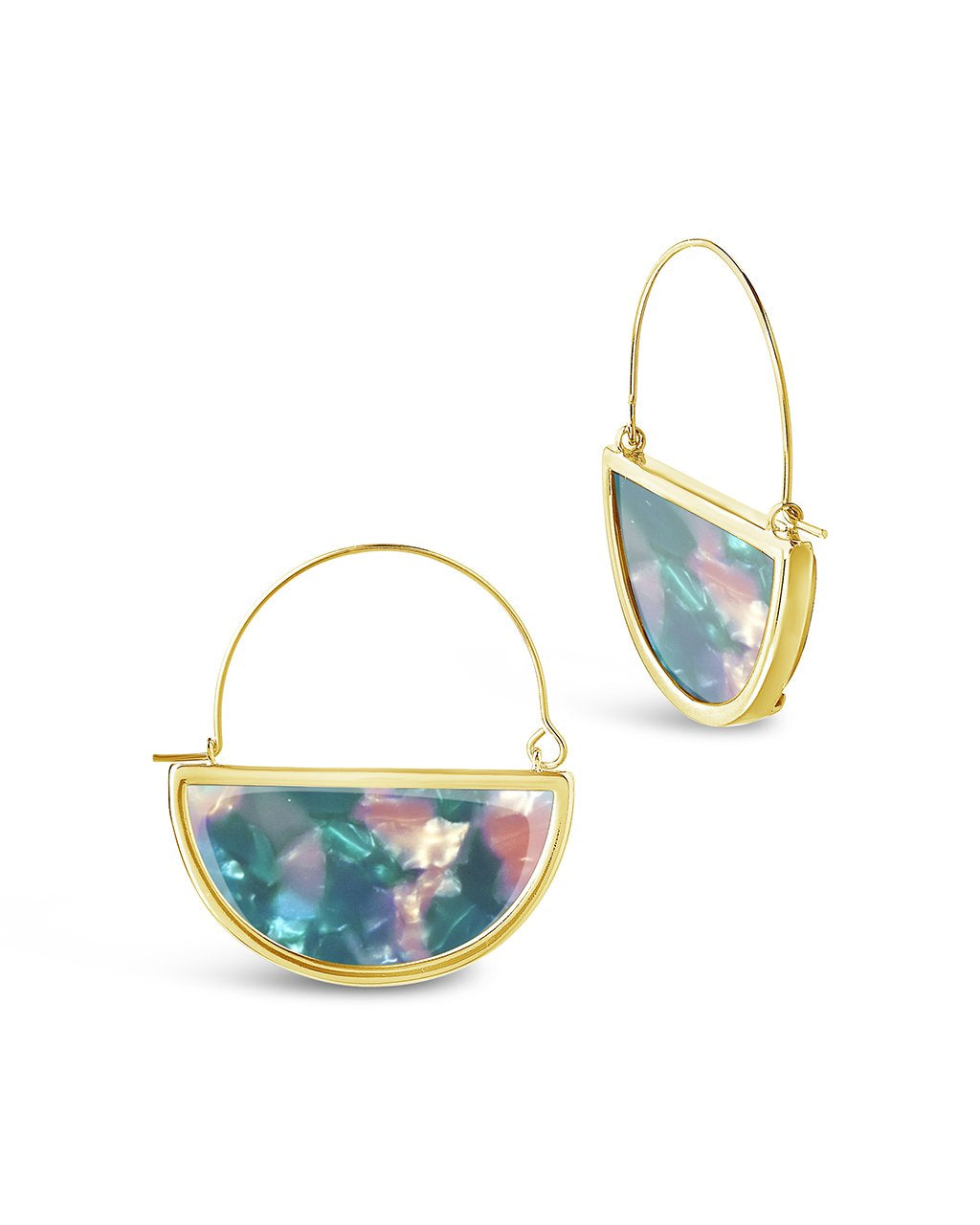 Handmade Resin Half Moon Dangle Earrings for Women - Boho Chic Statement Jewelry - Perfect for Parties, Weddings & Everyday Wear