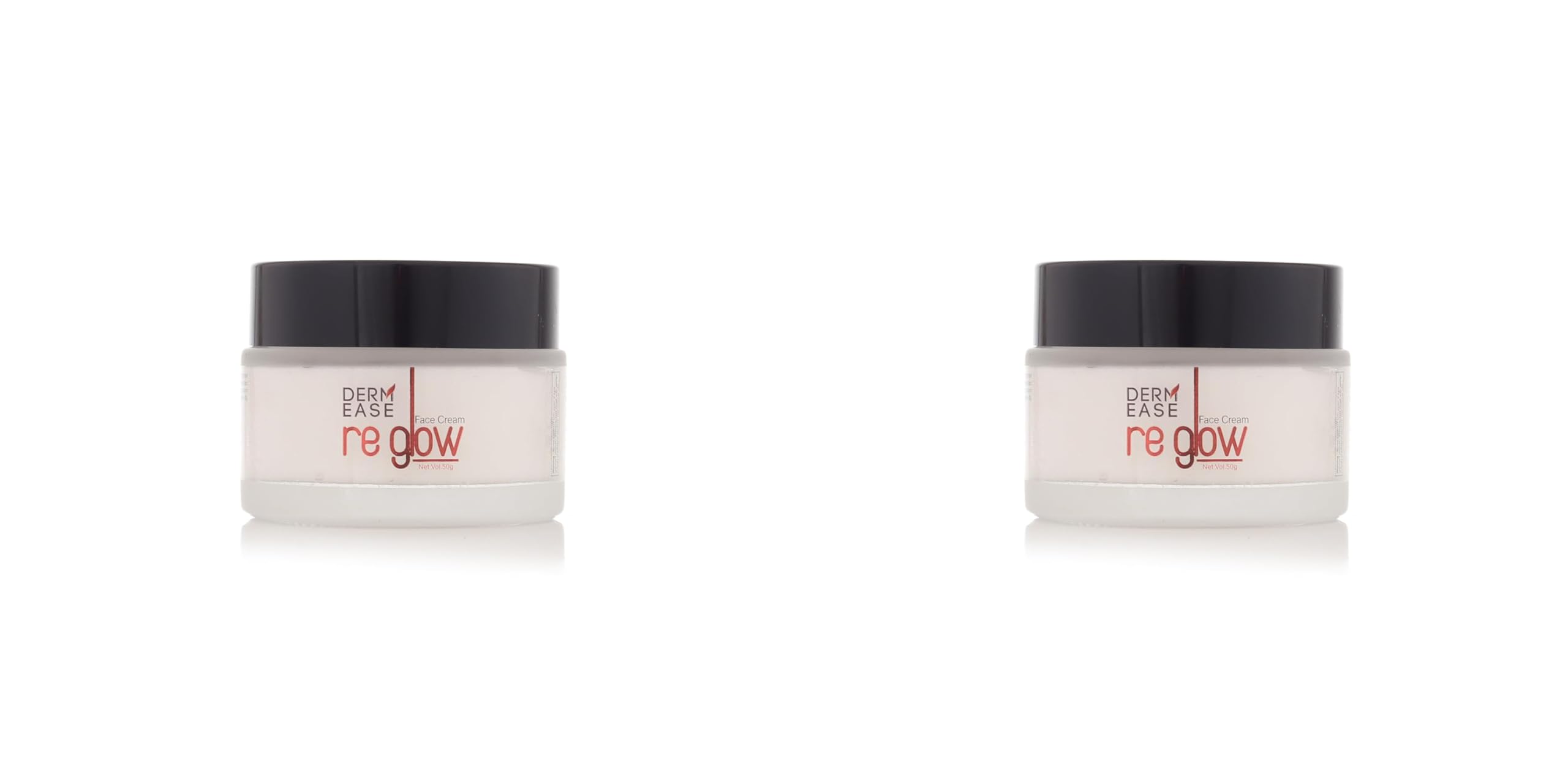 Derm Ease Re Glow Skin Radiance Whitening Cream with Water Lily Extract & Wheat Germ Oil - Brightening Moisturizer for Face & Body - Pack of 2 (50g Each) - Perfect for Daily Skincare Routine & Dark Spot Treatment