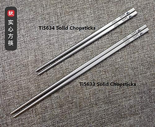 Keith Titanium Ti5633 Solid Square Handle Chopsticks Set with Aluminum Case (Grey) - Premium Reusable Chopsticks for Sushi, Asian Cuisine & Home Dining - Perfect Gift for Food Lovers