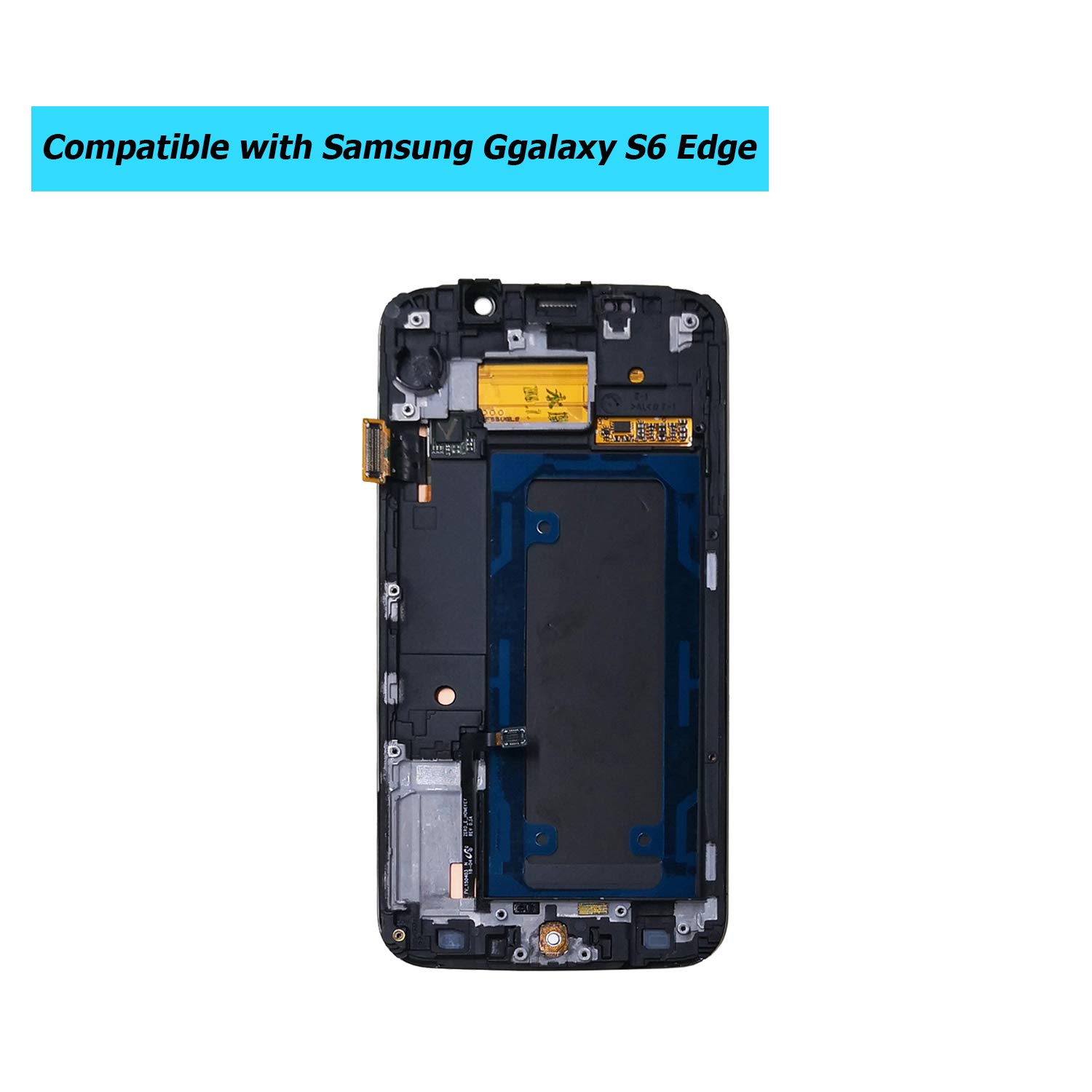 Original AMOLED Screen Replacement for Samsung Galaxy S6 Edge G925A (AT&T) / G925T (T-Mobile) / G925F (Global) - LCD Display Touch Panel with Frame & Repair Tool Kit - Perfect for DIY Phone Screen Fixes at Home or Office