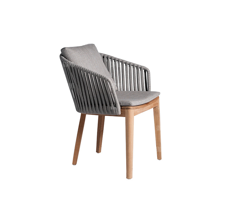 Rattan Chair and Table Set - Natural Wood Patio Furniture for Outdoor Dining, Garden, and Backyard Relaxation