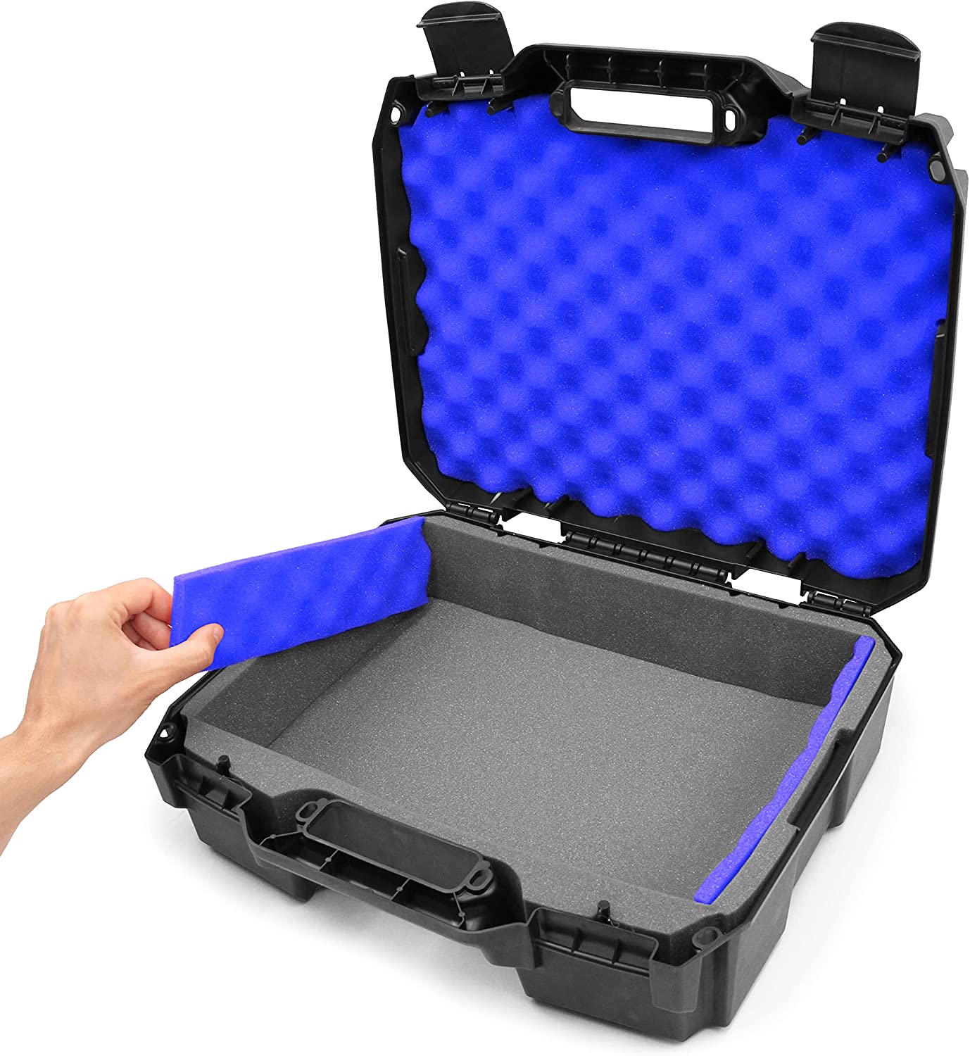 CASEMATIX 15.6 Inch Shockproof Laptop Case with Protective Foam Padding - Durable Hard Shell Travel Bag for 15