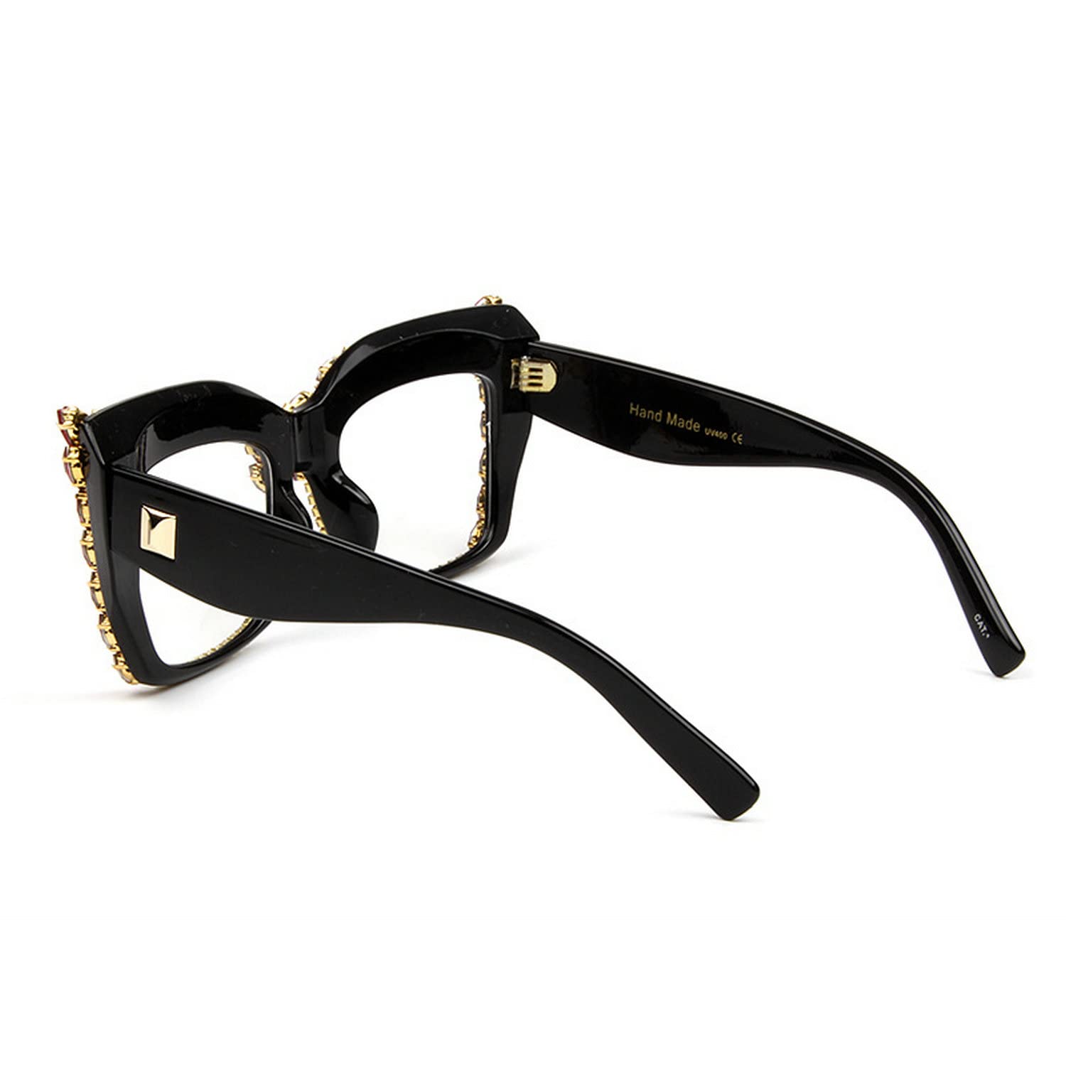 Luxury Rhinestone Cat Eye Glasses for Women - Oversized Diamond Frame Blue Eyeglasses | Fashion Accessories for Parties, Weddings & Evening Events