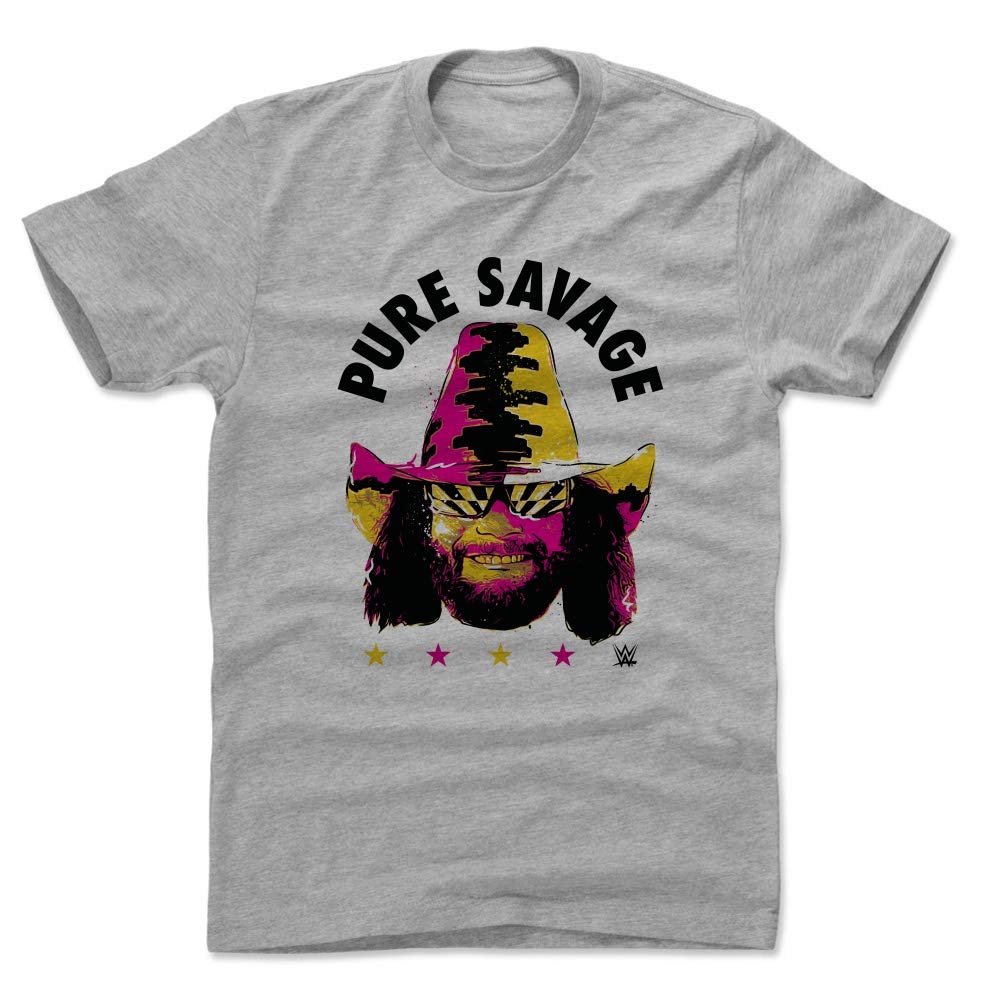 500 LEVEL Macho Man Shirt - WWE Men's Wrestling Apparel - Randy Savage Inspired Pure Savage T-Shirt for Fans, Gym & Casual Wear