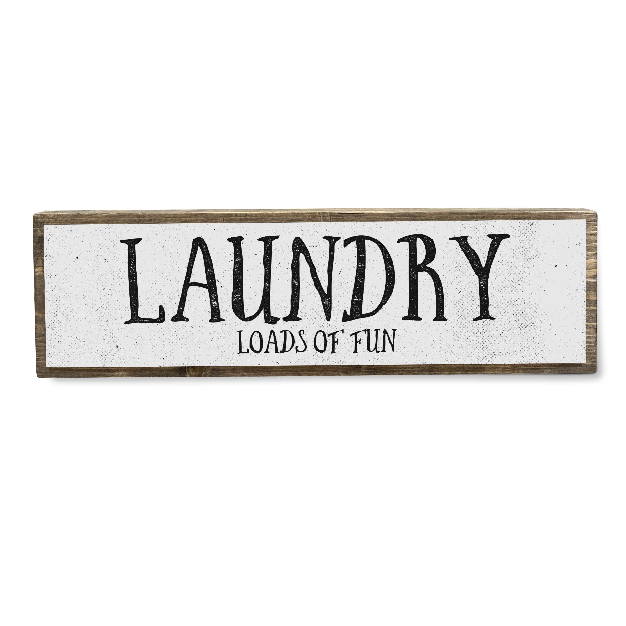 ANVEVO Laundry Loads of Fun - Rustic Farmhouse Laundry Room Wall Sign Decor - Funny Laundry Room Wall Art for Home & Kitchen - Perfect for Farmhouse, Cottage & Laundry Room Decorations