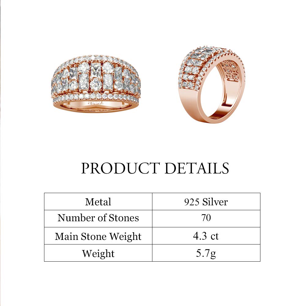 Jeulia 925 Sterling Silver Women's Diamond Band Ring - CZ Wedding, Engagement, Anniversary, Promise Ring Set for Bridal Jewelry | Perfect for Proposals, Bridal Parties, and Special Occasions