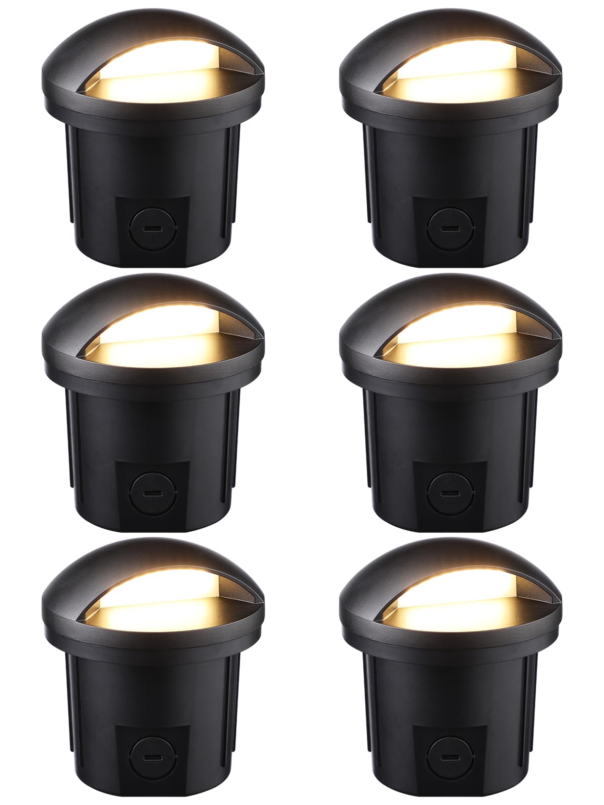 LEONLITE 6-Pack 5W LED Well Lights for Landscape - In-Ground Outdoor Lighting, Low Voltage IP67 Waterproof, 3000K Warm White, ETL Listed, Aluminum Housing - Perfect for Garden Paths, Driveways, and Patio Accent Lighting