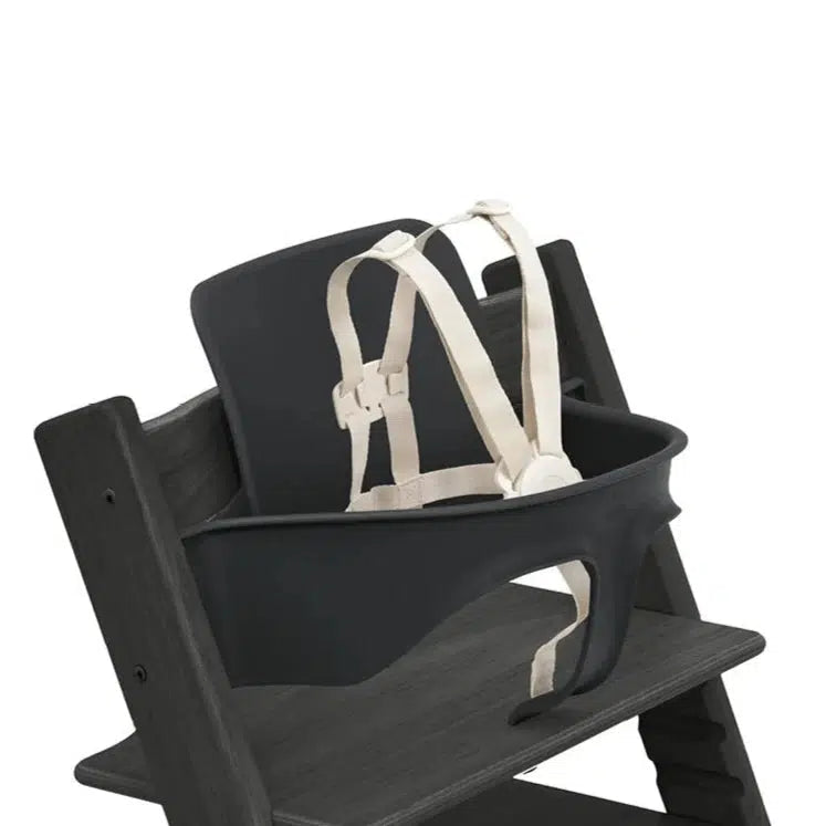 Stokke Tripp Trapp High Chair Baby Set with Adjustable Seat - Black | Convertible Toddler to Kids Chair for Dining & Learning | Perfect for Home, Kitchen & Daycare Use