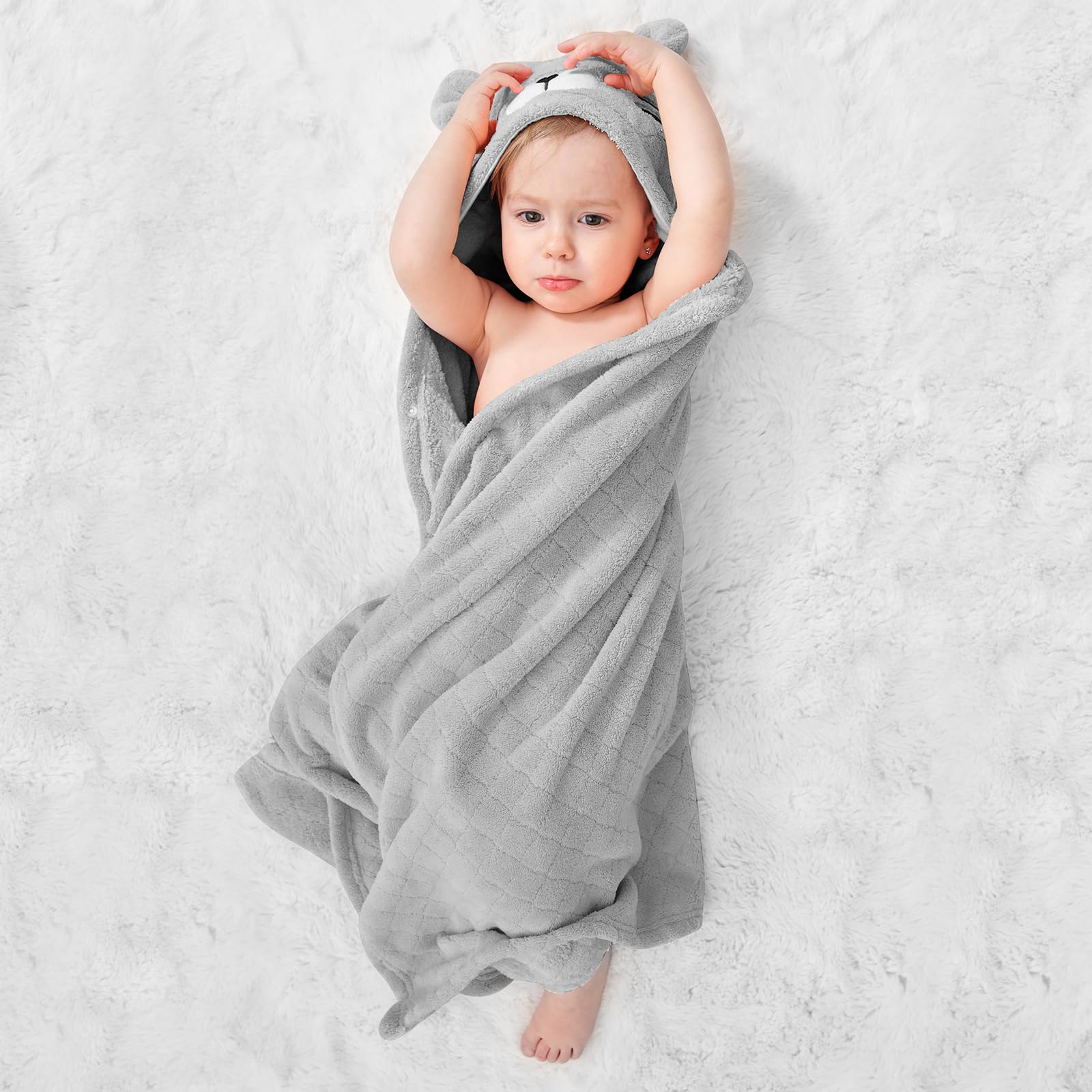 Soft Absorbent Hooded Toddler Towels for Boys & Girls 0-5 Years - 2 Pack Large 50