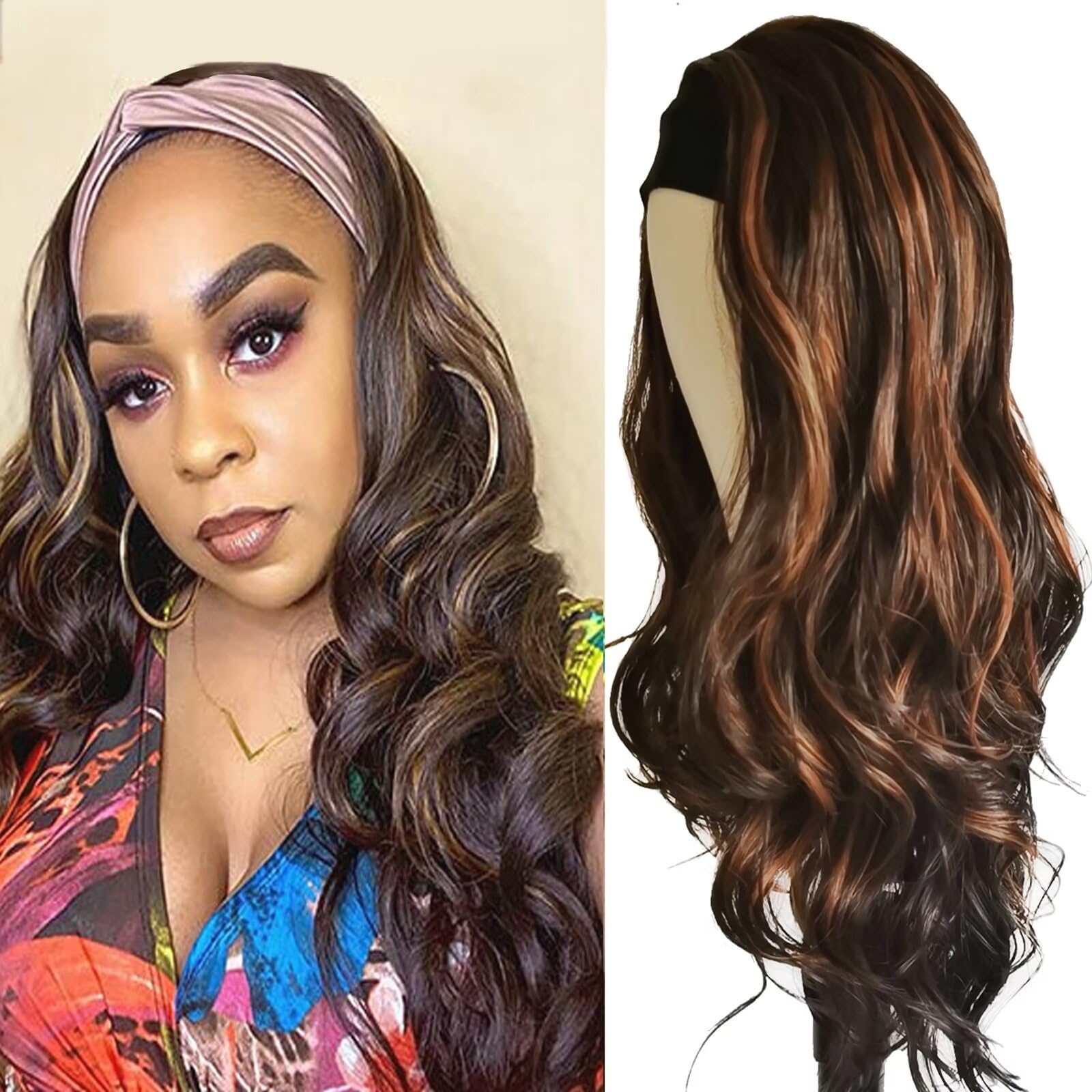 Natural Layered Curly Headband Wig 24