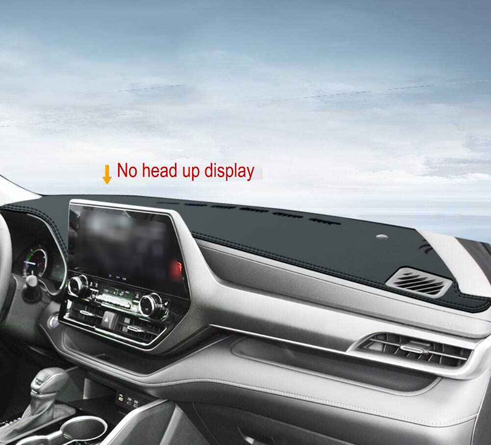 Premium Black Leather Car Dashboard Cover - Non-Slip Dash Mat for Toyota Highlander 2020-2023 | Universal Fit, Heat Protection & Anti-Glare | Perfect for Road Trips & Daily Commuting