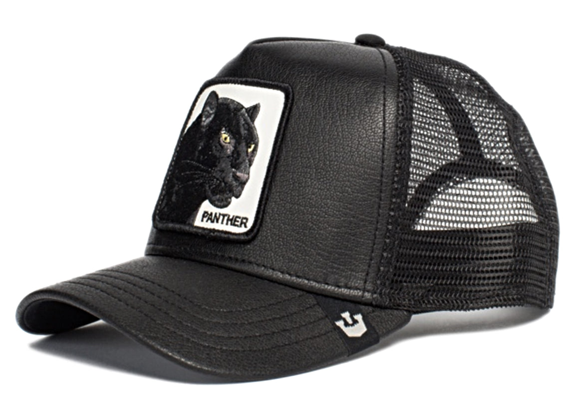 Goorin 'Panther Will Prevail' Black Leather & Polyester Trucker Cap - Stylish Unisex Baseball Hat for Men & Women, Perfect for Outdoor Activities, Sports & Casual Wear