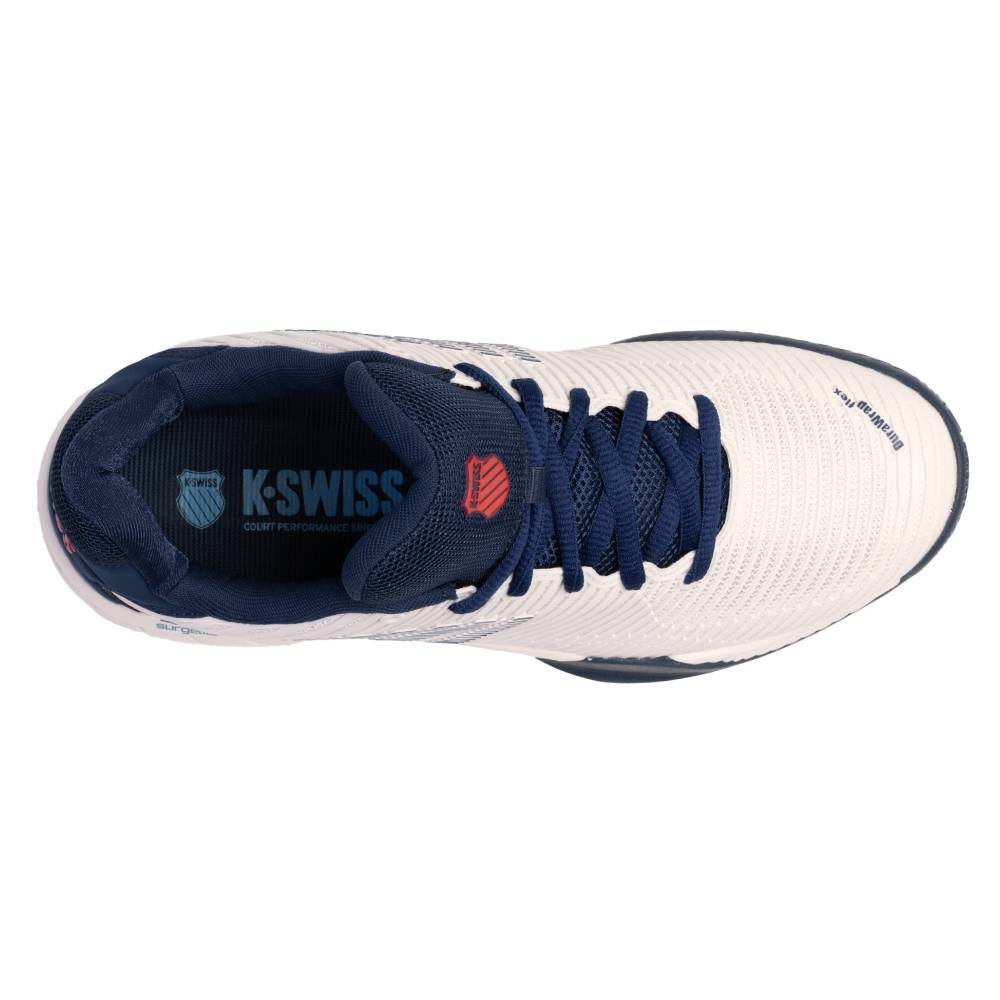 K Swiss Hypercourt Express 2 Men's Tennis Shoes - White/Blue | Lightweight & Durable Court Shoes for Men | Perfect for Tennis, Pickleball & Casual Wear