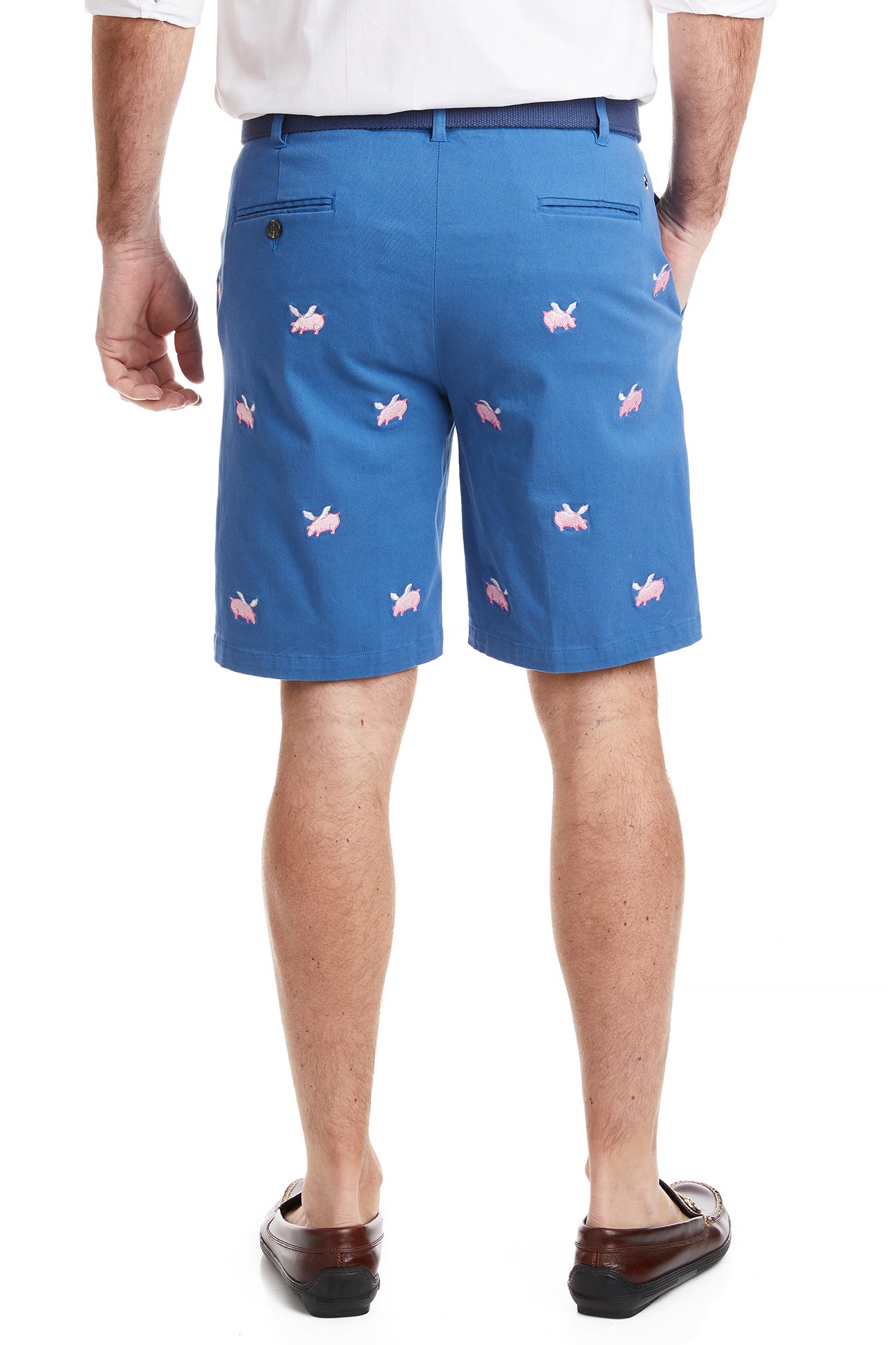 Cisco Short Stretch Twill Deep Ocean Blue with Flying Pig - Comfortable Casual Pants for Men | Perfect for Outdoor Activities, Travel & Everyday Wear