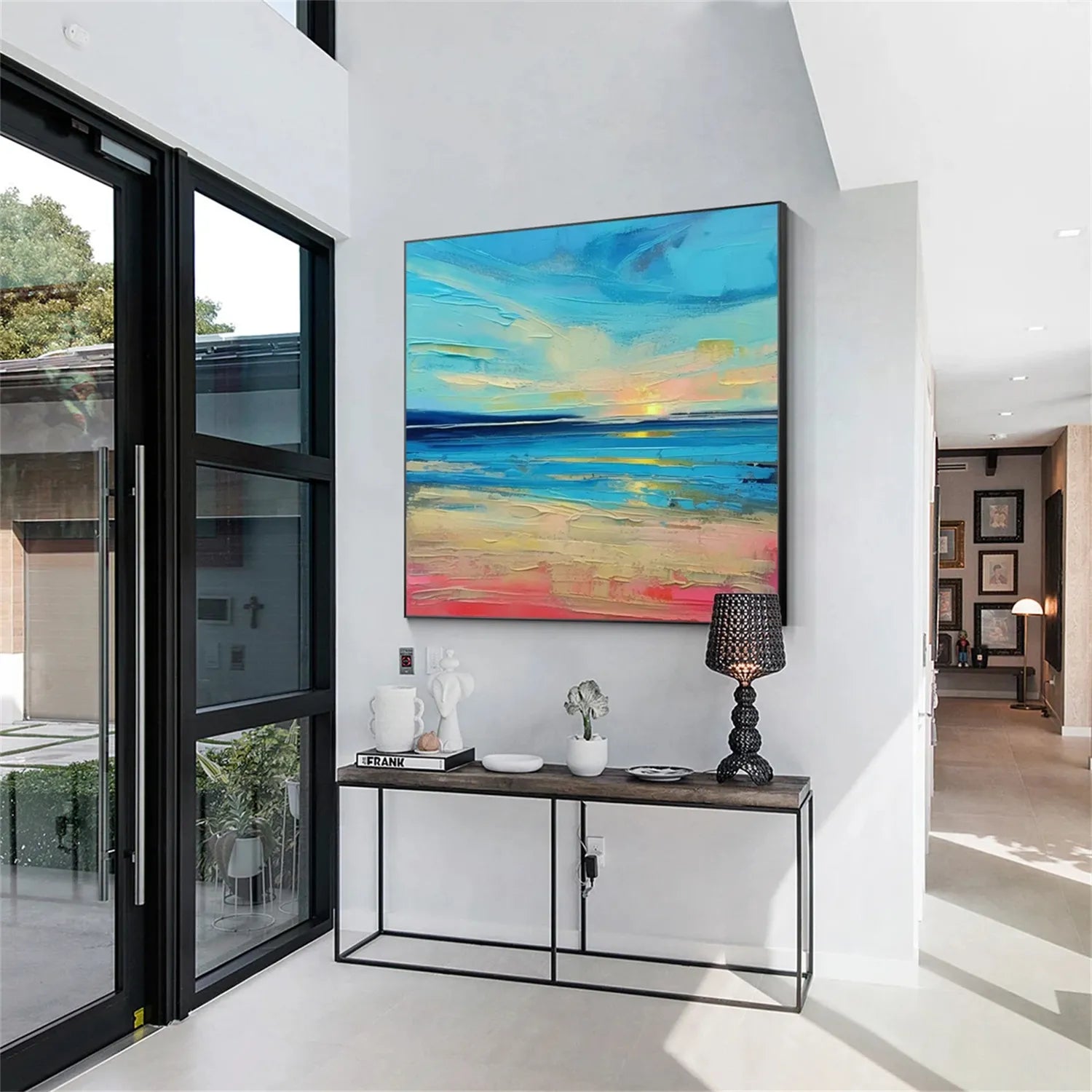 Ocean and Sky Painting #OS 187 - Handmade Canvas Wall Art for Home & Office Decor - Perfect for Living Room, Bedroom, or Office Wall Decoration