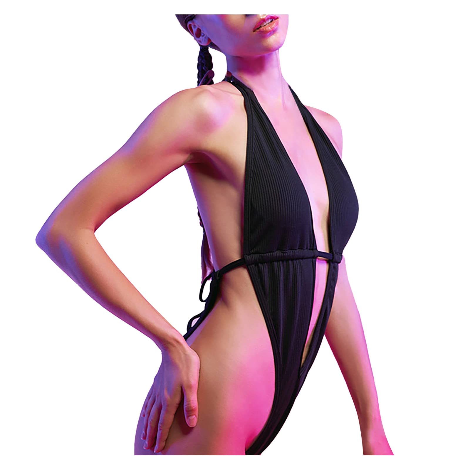 Sexy High Neck One Piece Swimsuit for Women - Hollow Out Design with Waist Cutout - Perfect for Beach, Pool, and Summer Vacations
