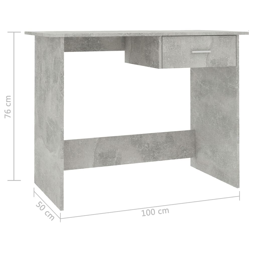 CHARMMA Modern Concrete Gray Office Desk - 39.4