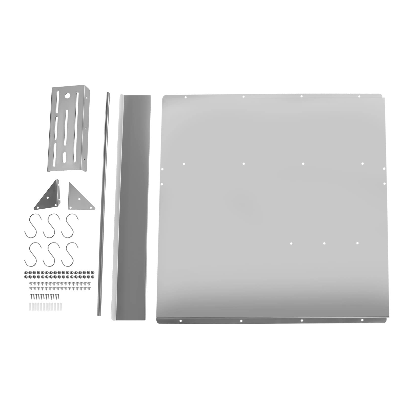 Stainless Steel Range Backsplash with Shelf & Hanging Rack - 30x30.7 Inch Kitchen Backsplash Splash Plate for Range Hood Wall Protection - Perfect for Modern Kitchens, Cooking Areas & Home Renovations