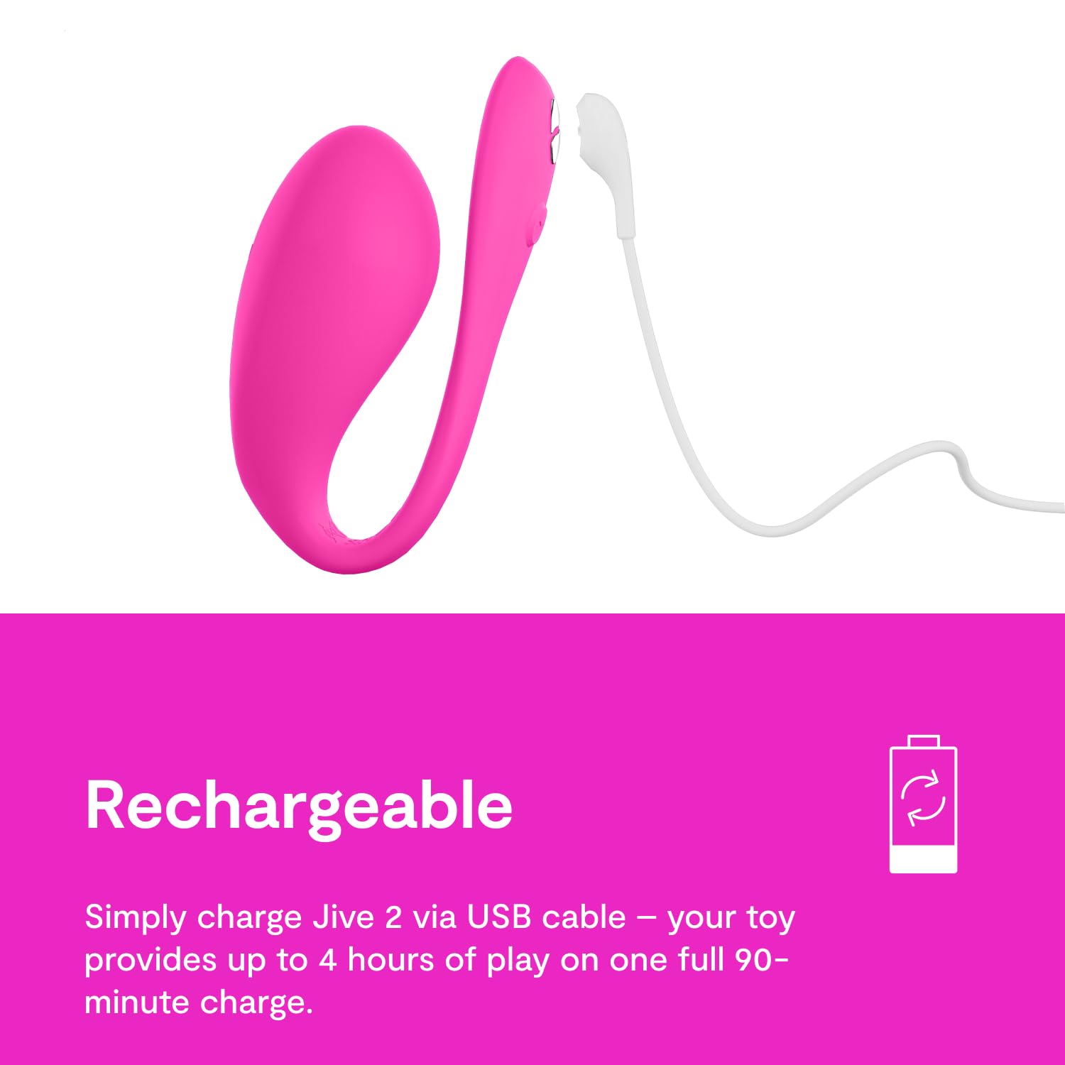 We-Vibe Jive 2 Wearable Panty Vibrator for Women - Remote & App Controlled Egg Vibrator | 10 Intensity Levels G-Spot Massager | Waterproof Discreet Adult Sex Toy for Couples Long Distance Play | Perfect for Travel, Date Nights & Surprise Intimacy | Pink