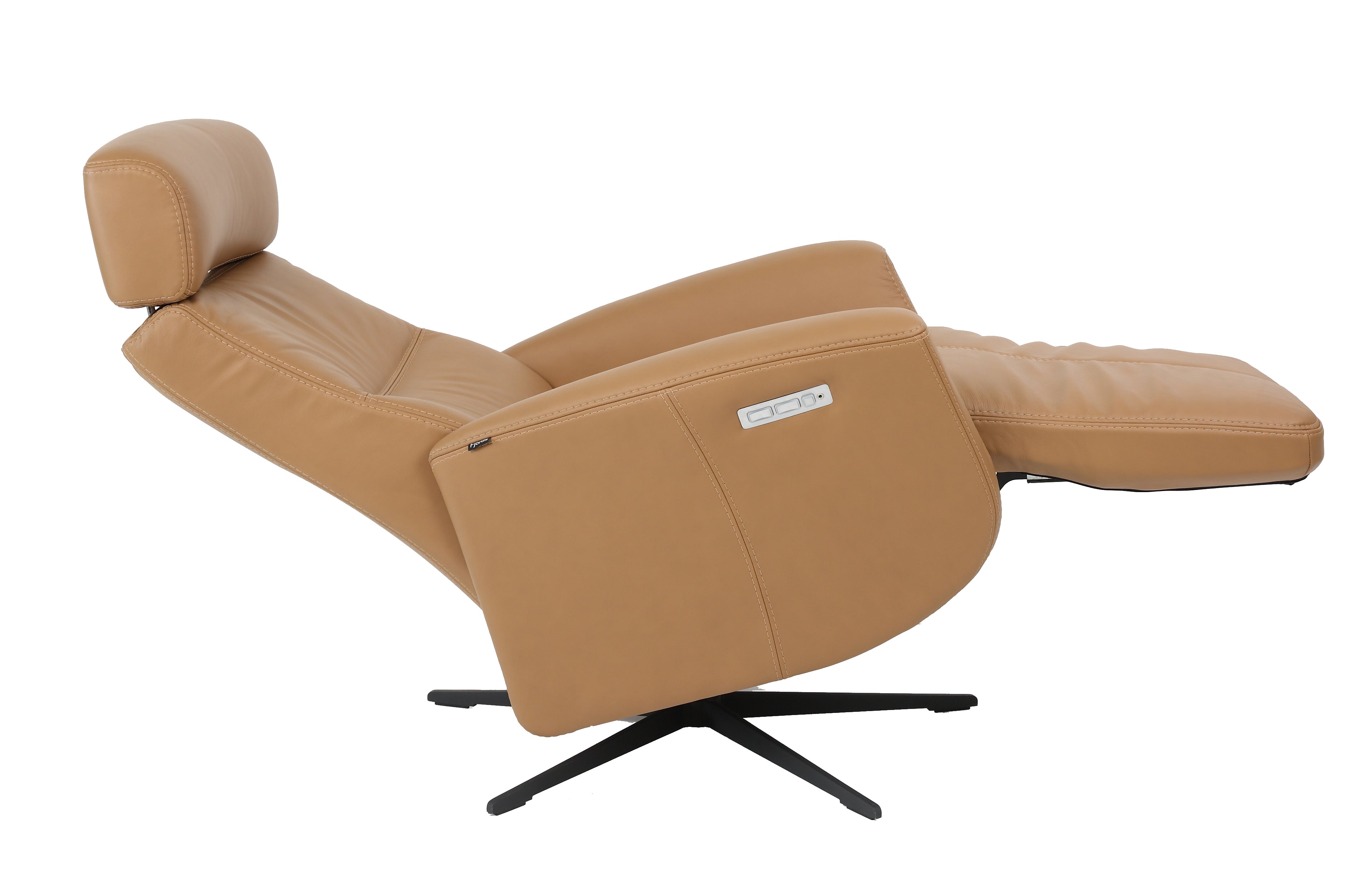 Fjords Magnus Modern Recliner Chair - Ergonomic PU Leather Lounge Chair with Adjustable Backrest & Footrest - Perfect for Living Room, Home Theater & Office Relaxation