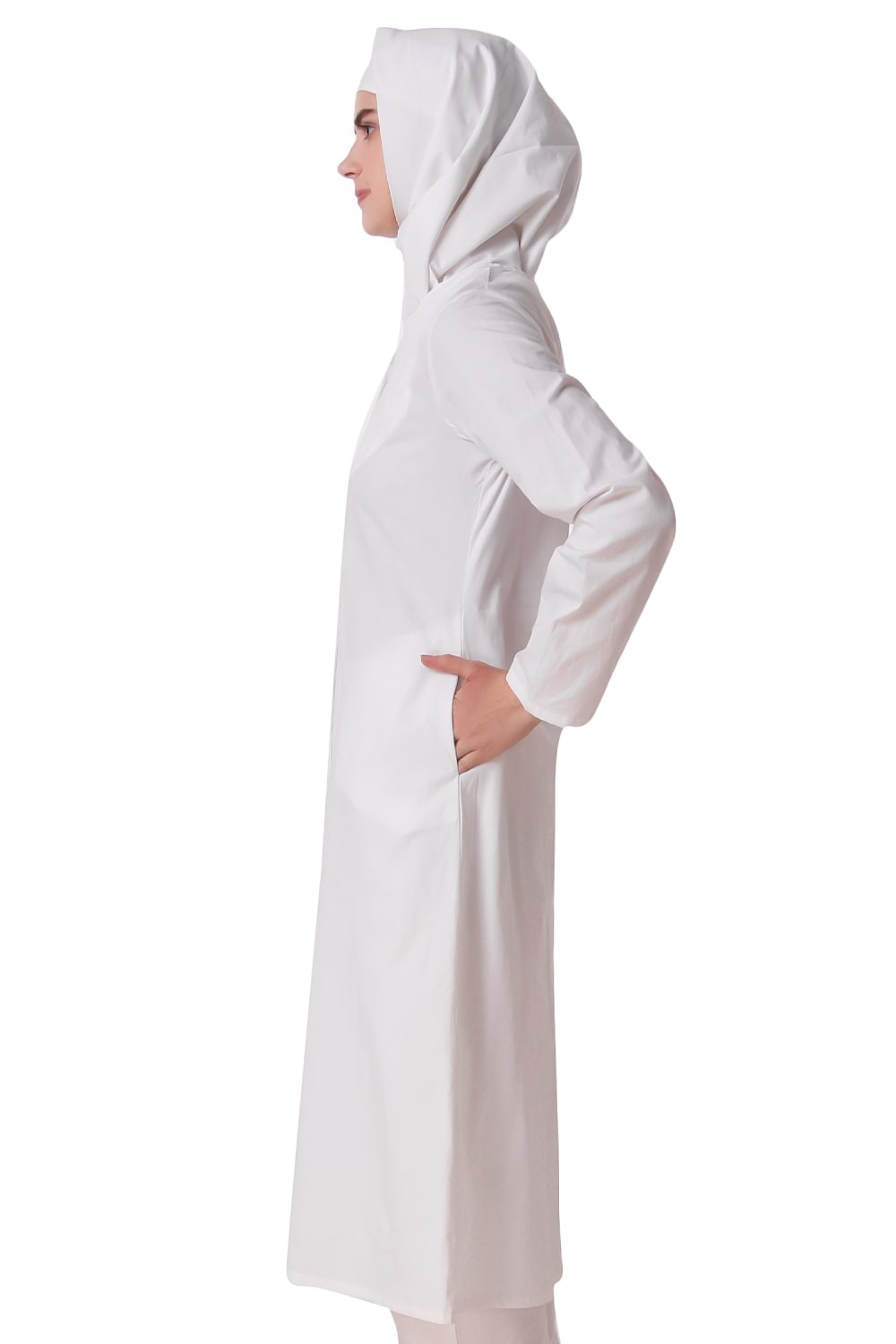 Faraza Women's White Cotton Front Open Tunic Top - Casual Loose Fit Blouse for Summer, Beach, and Boho Style Outfits