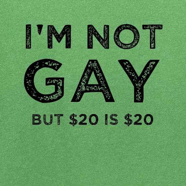 Funny Graphic Tee for Men - 'I'm Not Gay But $20 is $20' Humorous Offensive T-Shirt - Perfect for Parties, Prank Gifts & Casual Wear