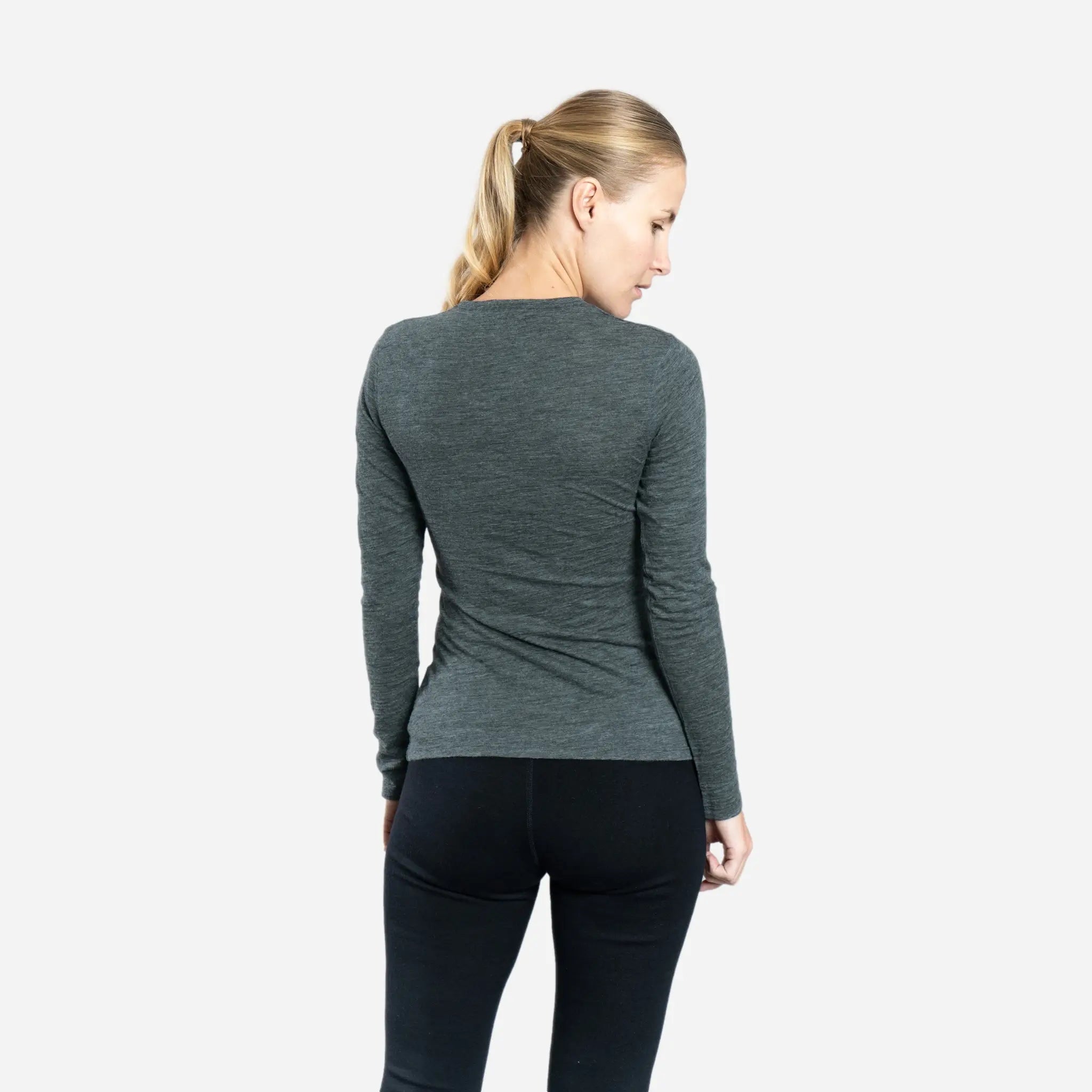 Ultralight Women's Alpaca Wool Long Sleeve T-Shirt - 160 GSM Soft & Warm Base Layer for Winter Hiking, Yoga & Casual Wear