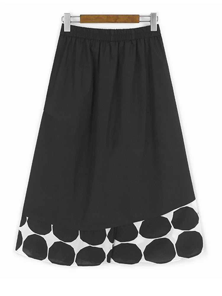 Big Size Black Dot Vest & Wide Leg Pants Two-Piece Suit - V Neck Sleeveless Women's Fashion Set for Spring & Autumn 2025 | Office Wear, Casual Outfit, Party Ensemble (Style 1DJ1105)