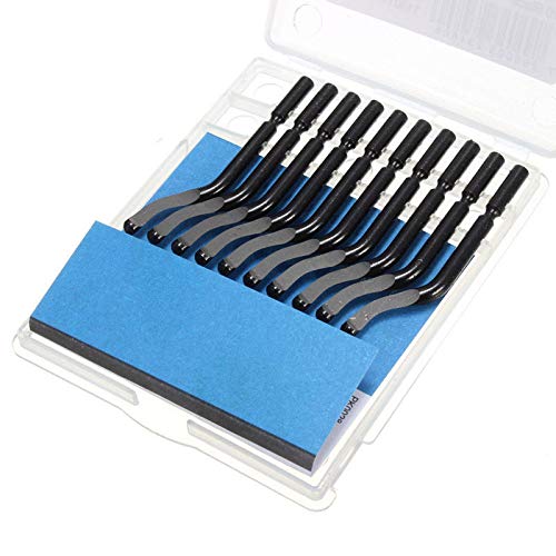360 Degree Rotary Deburring Tool Set - 10 Piece Metal & Plastic Burr Remover for Aluminum, Copper, Steel - Perfect for DIY, Metalworking & Home Improvement Projects (Blue)