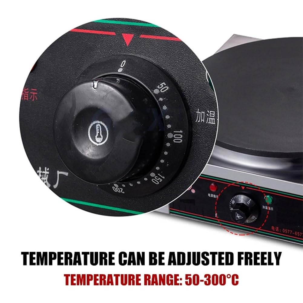 Electric Pancake Maker - Stainless Steel Non-Stick 39cm Griddle with Temperature Control | Automatic Pancake & Crepe Maker for Home, Restaurant, Breakfast, Brunch | Perfect for Family Gatherings & Commercial Kitchens