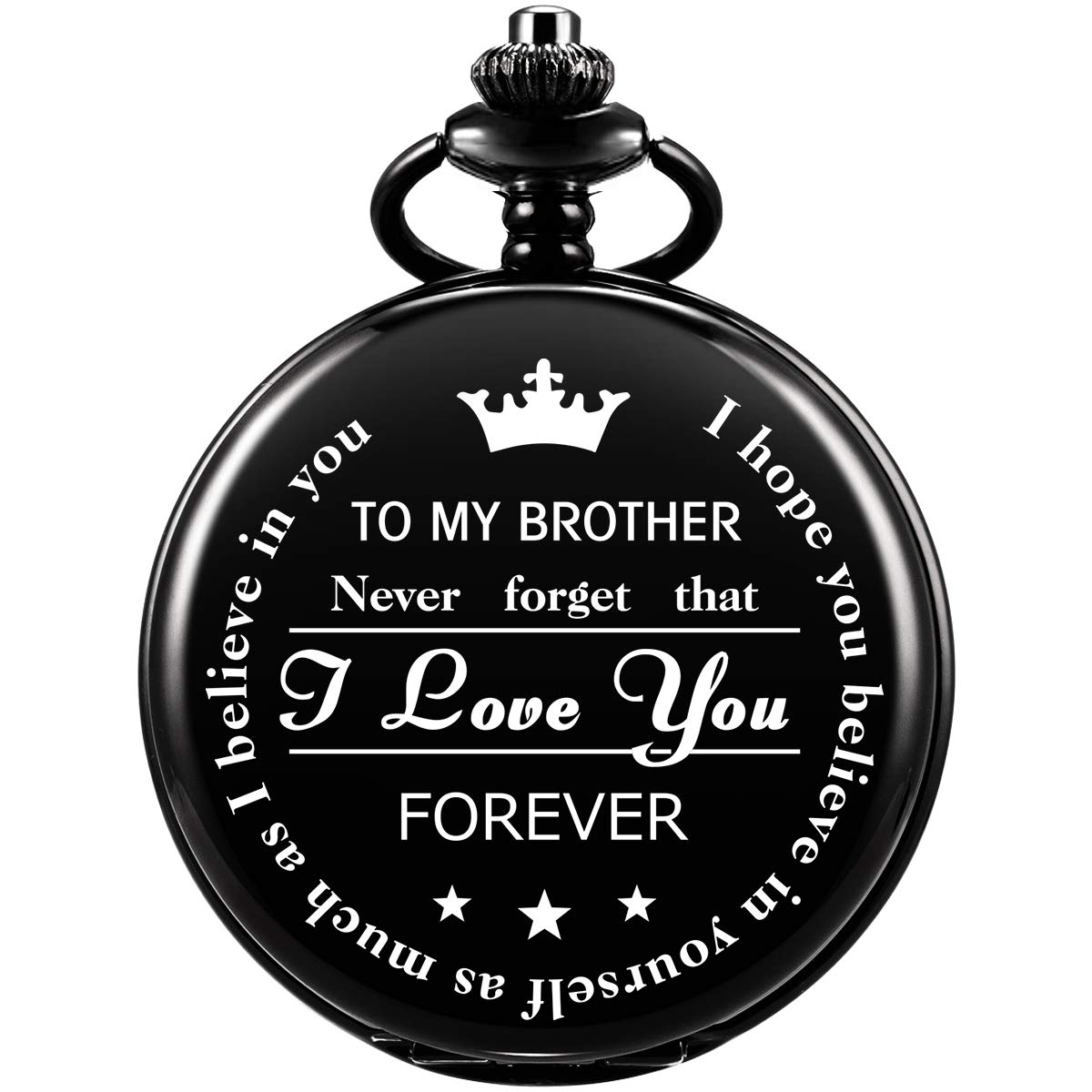 Personalized Engraved Pocket Watch for Men - SIBOSUN Quartz Movement with Black Chain - Unique Gifts for Brother, Father, Graduation | Perfect for Formal Events, Weddings & Special Occasions