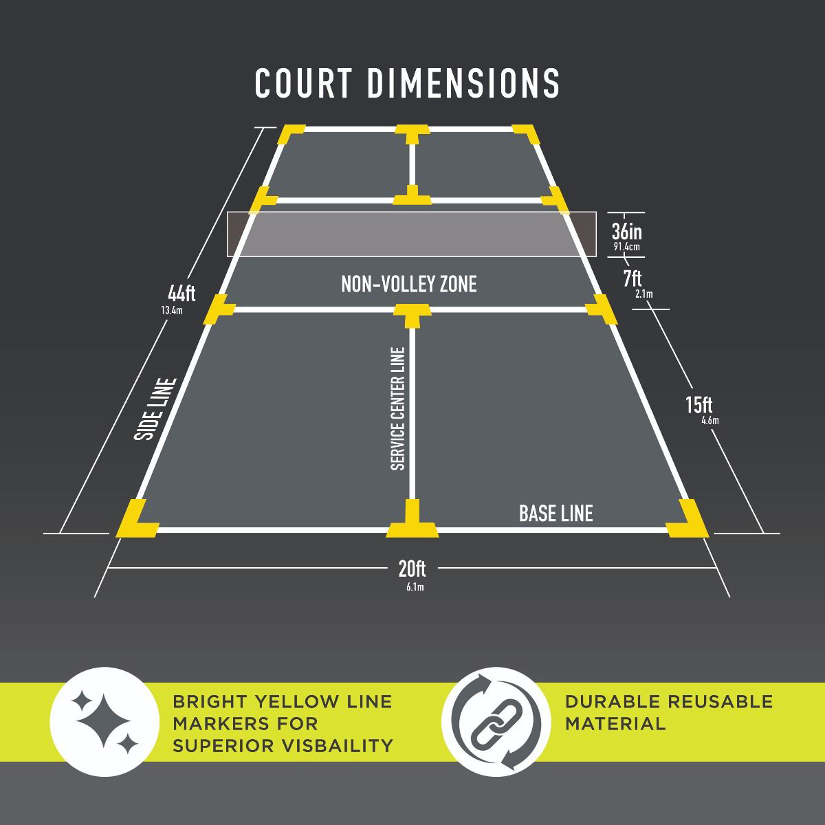 Professional Court Marker Kit for Tennis & Basketball - Durable Line Chalk for Sports Fields & Playgrounds - Perfect for Outdoor Games & Training