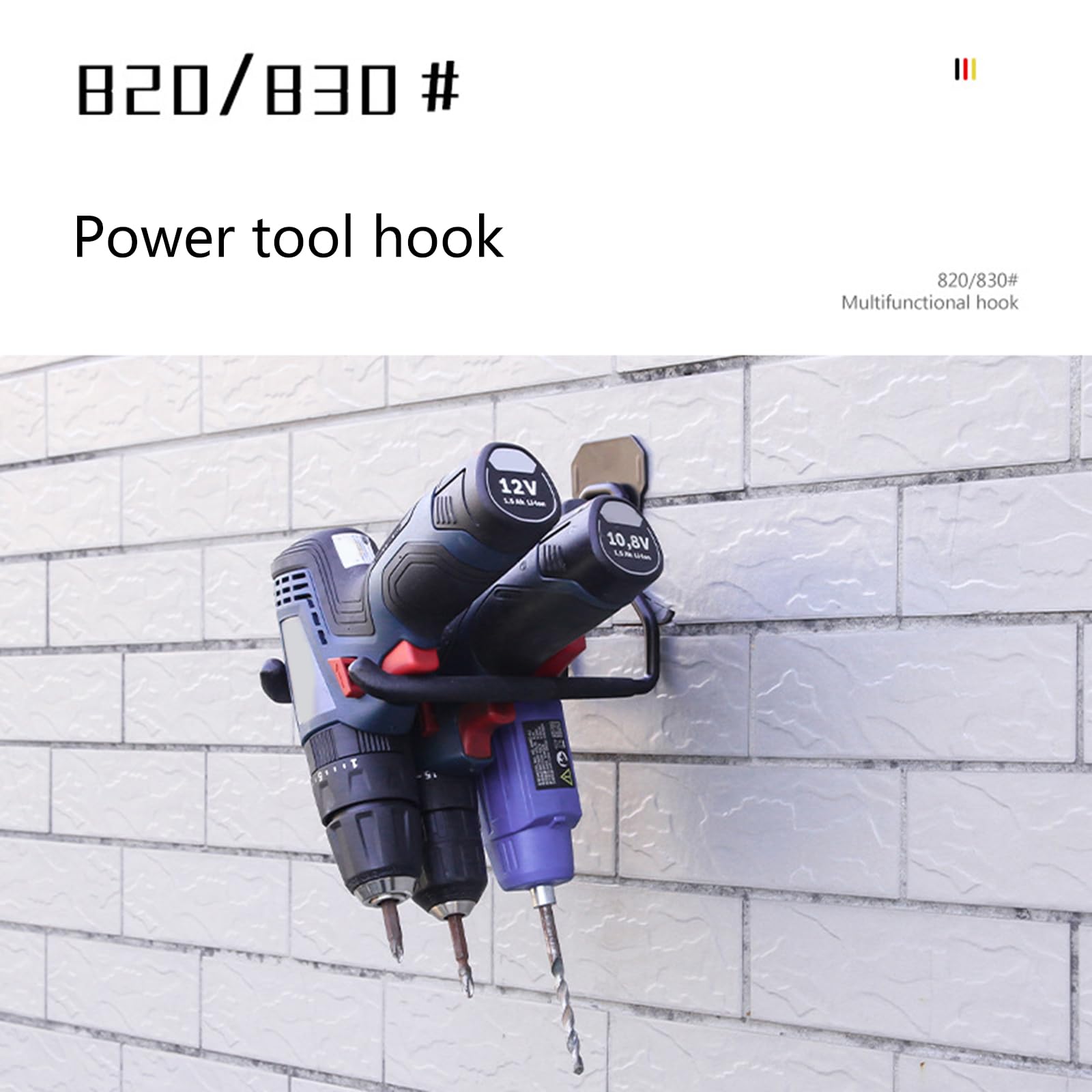 Heavy Duty Metal Garden Tool Hangers - Wall Mounted Storage Hooks for Garage & Shed Organization - Perfect for Hanging Strimmers, Rakes, Shovels & Outdoor Equipment