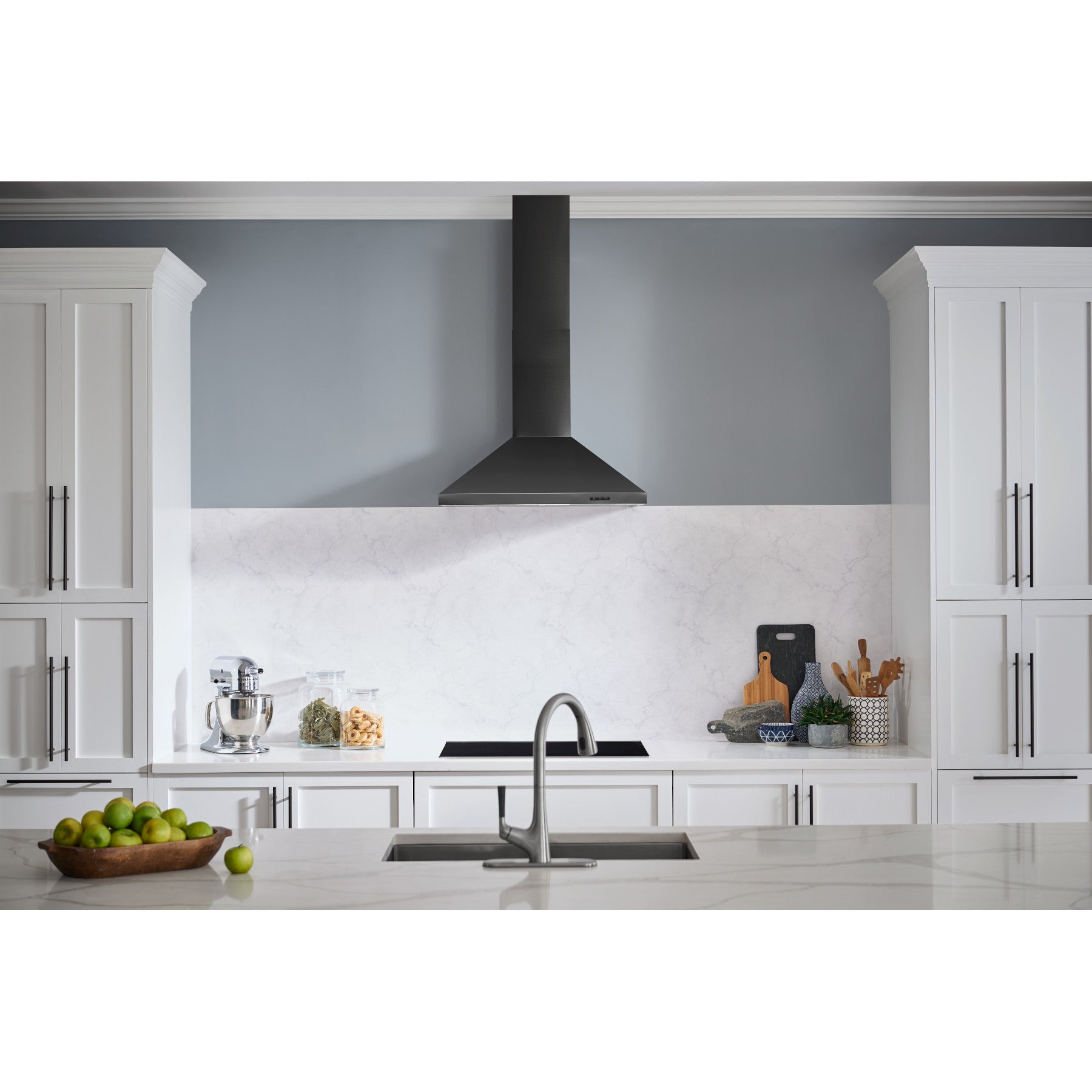 Broan EW4830BLS 30-Inch Black Stainless Steel Range Hood with 460 CFM Pyramidal Chimney Design - Powerful Kitchen Ventilation for Smoke & Odor Removal