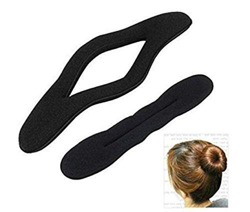 4-Piece Black Magic Hair Bun Maker Set - Foam Sponge Hair Twist Shaper, Donut Bun Former for Women & Girls (2 Large + 2 Small) - Perfect for Updos, DIY Styling, Weddings & Everyday Hair Accessories