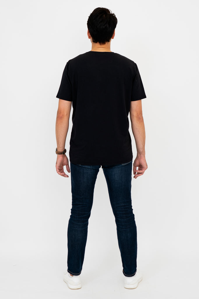 Adam Men's Short Sleeve Button Down Shirt - Breathable Bamboo Fabric, Comfortable Casual Wear for Office & Outdoor Activities - Black