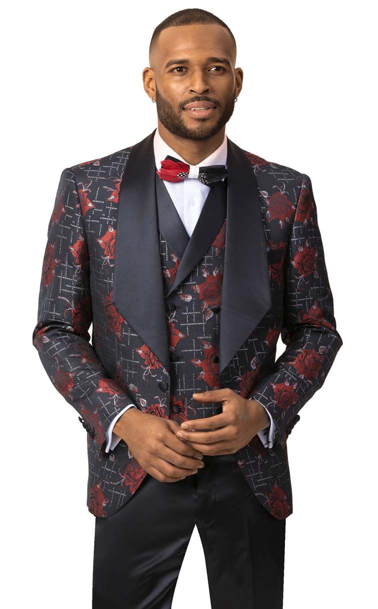 EJ Samuel Black & Red Blazer J85 - Limited Edition Men's Formal Jacket (Size 40R Only) - Perfect for Business Meetings, Weddings & Special Occasions
