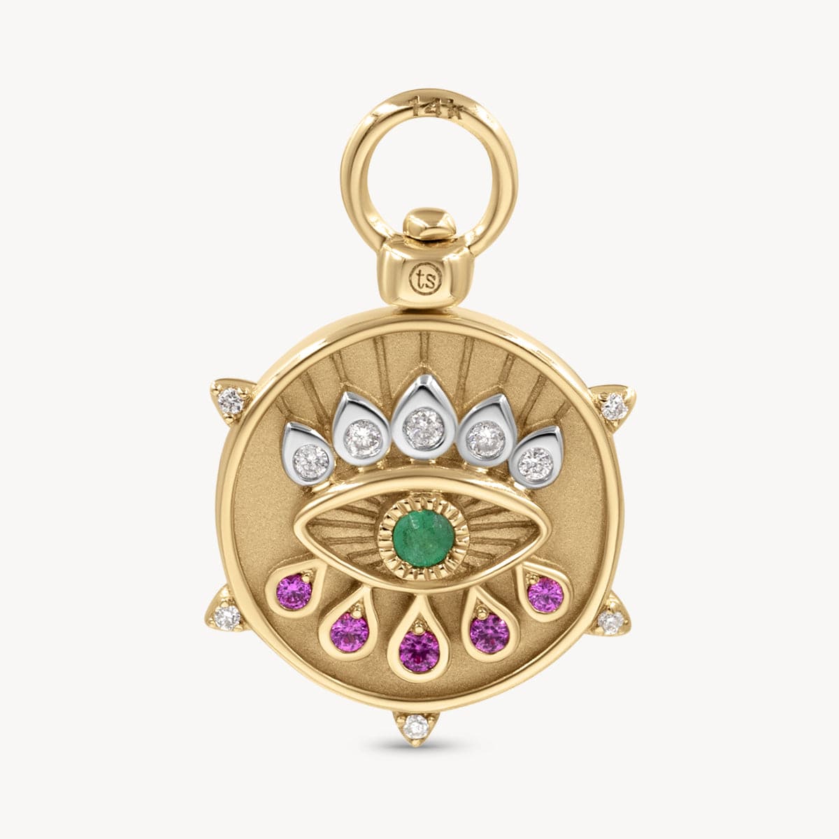 Hamsa and Evil Eye Double Sided Charm Pendant - Spiritual Protection Jewelry for Necklace, Bracelet & Home Decor - Perfect for Meditation, Yoga & Positive Energy