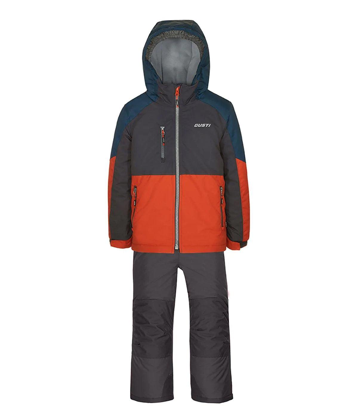 Gusti Lambert Winter Snowsuit for Kids - Warm & Waterproof Orange Snow Suit - Perfect for Skiing, Snowboarding & Outdoor Winter Play