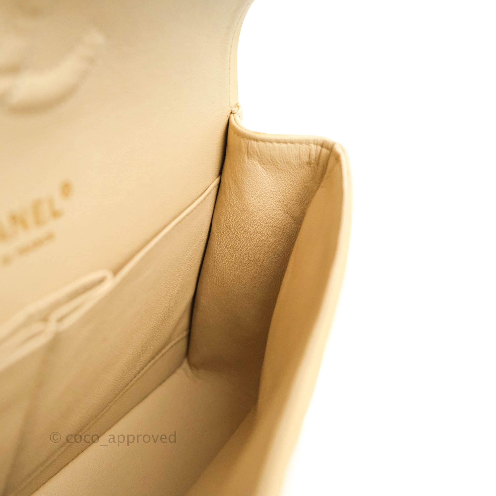 Chanel Classic Medium Double Flap Bag in Beige Lambskin Leather with Gold Hardware - Luxury Designer Handbag for Women, Perfect for Work, Date Night & Special Occasions