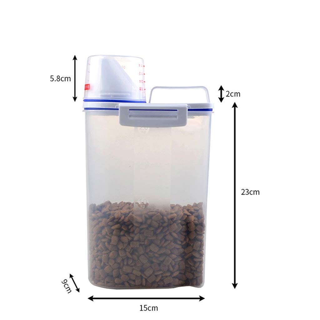Premium Pet Food Storage Container with Measuring Cup - Airtight Dry Food Dispenser for Dogs, Cats & Rabbits - Perfect for Home, Travel & Outdoor Feeding
