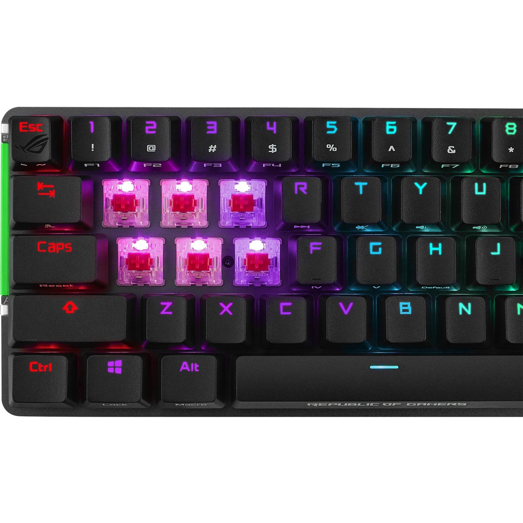 ASUS ROG Falchion NX 65% Wireless RGB Gaming Mechanical Keyboard with ROG NX Blue Clicky Switches | PBT Doubleshot Keycaps | Wired/2.4GHz Dual Mode | Touch Panel & Keyboard Cover | Macro Support - Perfect for Competitive Gaming, Streaming & Office Work