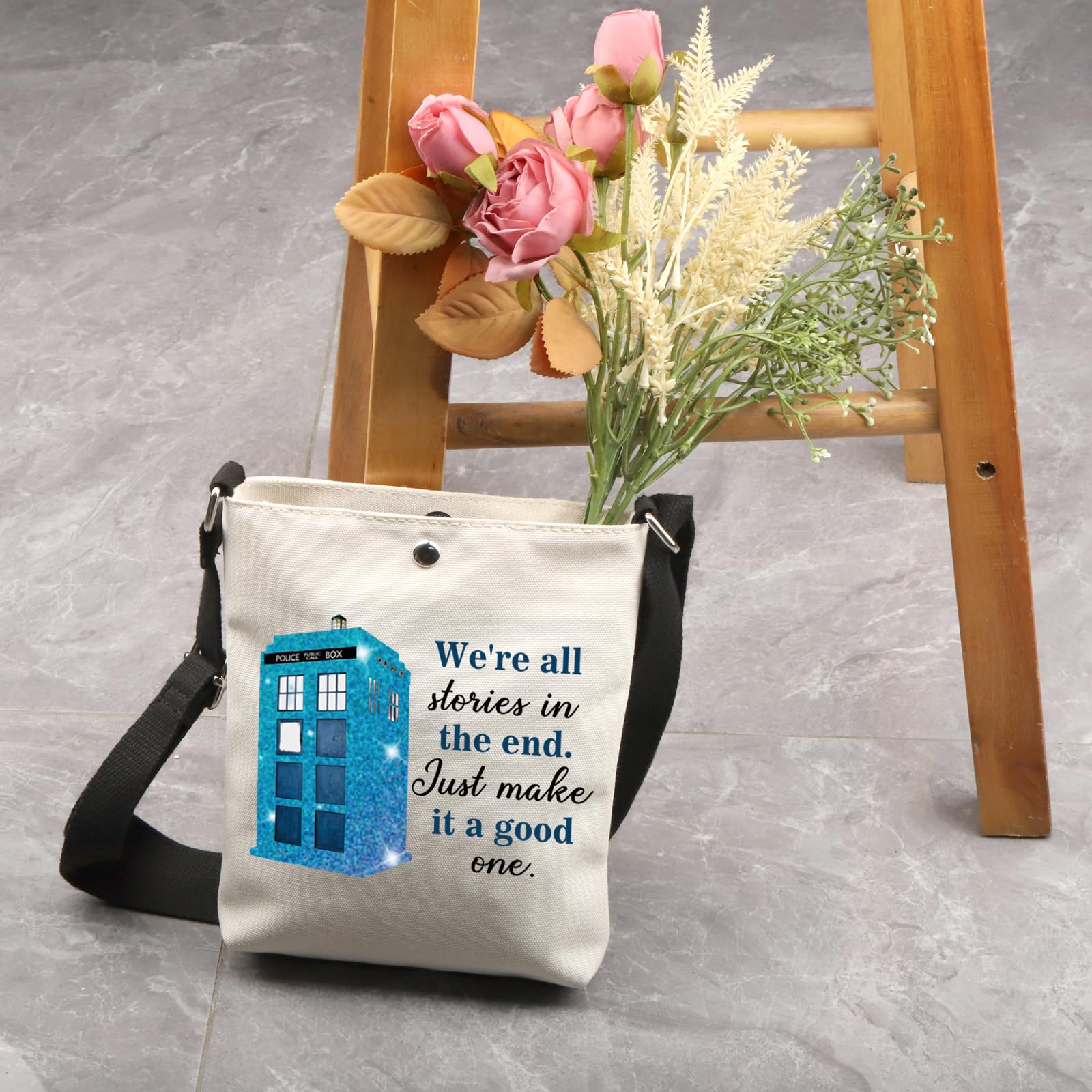 VAMSII Doctor Who TV Show Makeup Bag - Who TV Show Inspired Gifts for Police Box Fans, Whovian Merchandise (WhoStoriesBag) - Perfect for Cosplay, Conventions & Doctor Who Themed Parties
