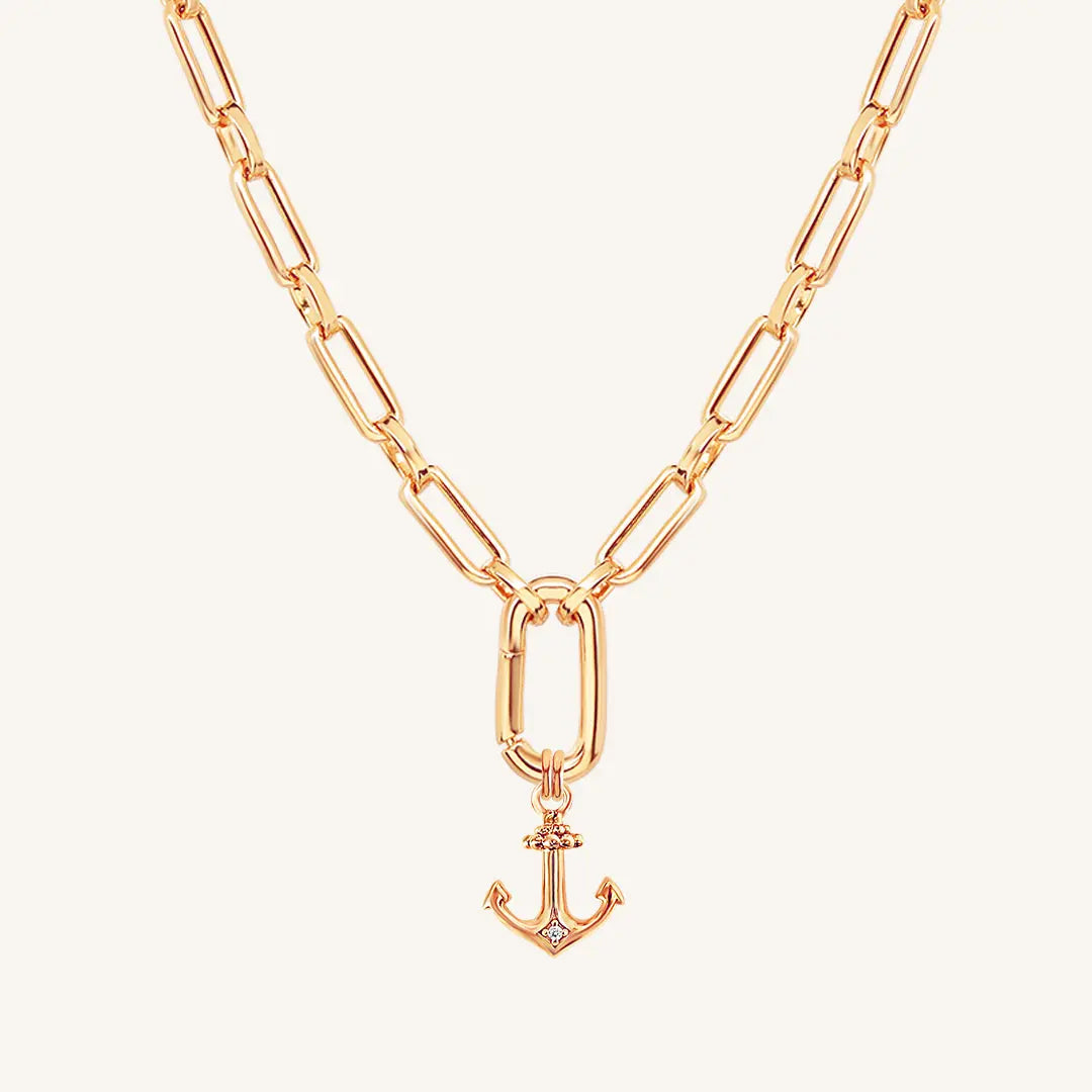 Elegant White Stone Necklace for Women - Dainty Anchor Pendant Jewelry - Perfect for Beach Outings, Casual Wear & Gifts
