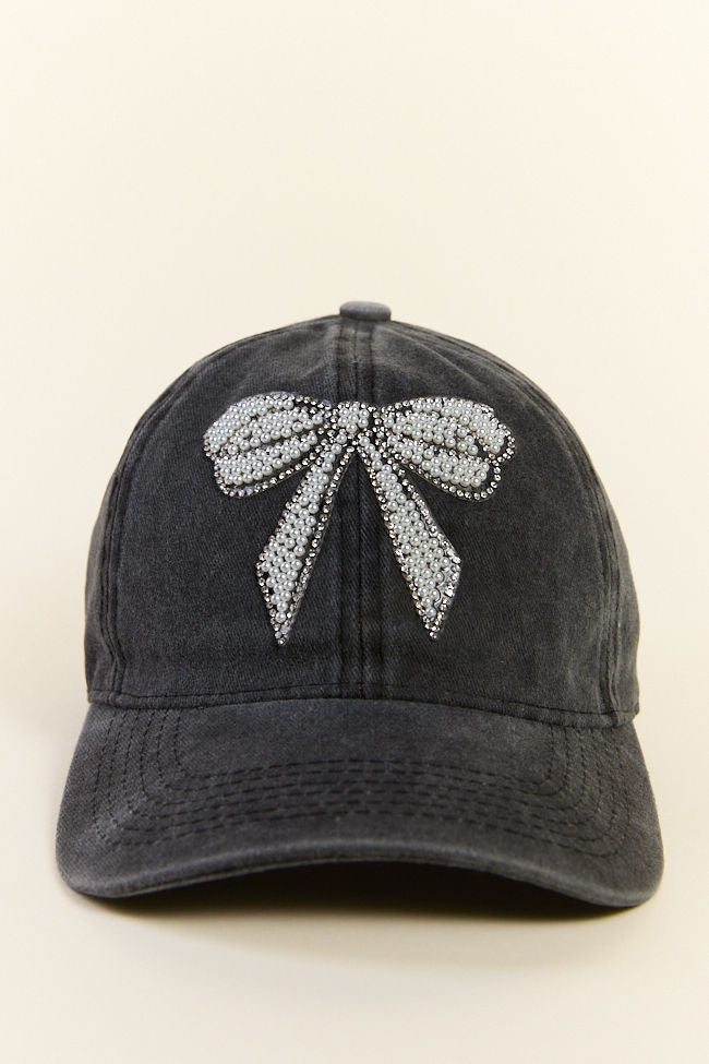 Elegant Black Pearl Bow Hat for Women - Vintage Pearl Embellished Headband for Weddings, Parties & Special Occasions