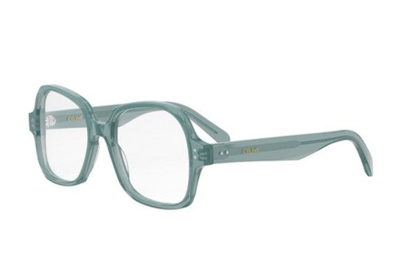 Celine THIN CL50148I 093 Shiny Lime Transparent Geometric Women's Eyeglasses - Fashionable Designer Glasses for Women, UV Protection & Lightweight Frame - Perfect for Office, Reading & Everyday Wear