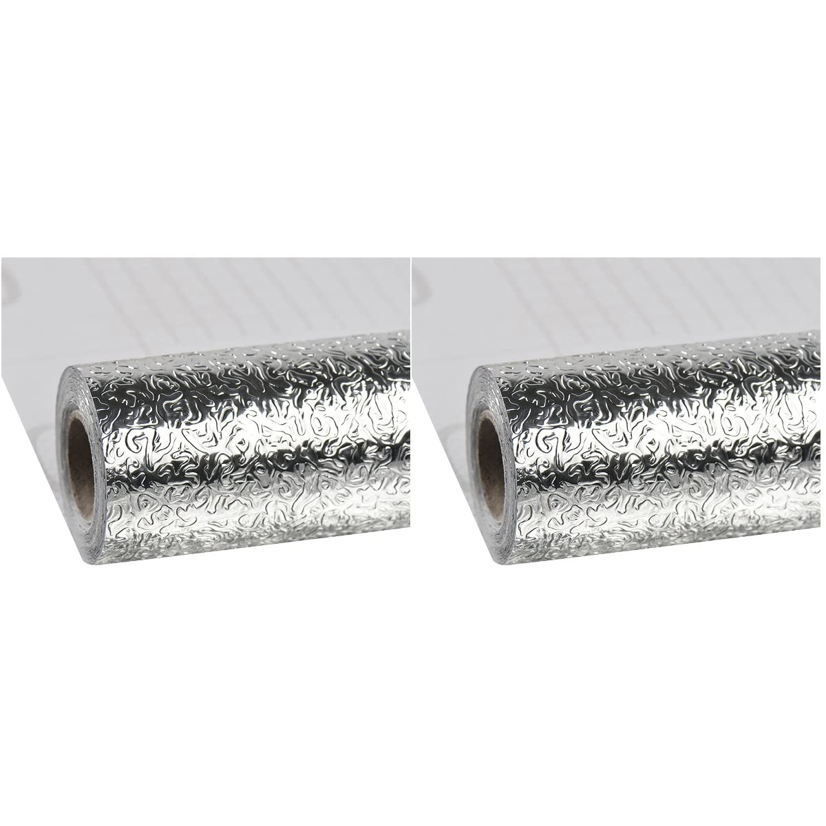 2-Pack Self-Adhesive Kitchen Backsplash Wallpaper Stickers - Oil Proof Aluminum Foil Countertop Decals for Stove & Home Decor | Easy Peel & Stick Application for Kitchen Renovation & DIY Projects